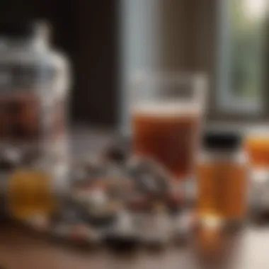 A variety of supplements displayed on a table.