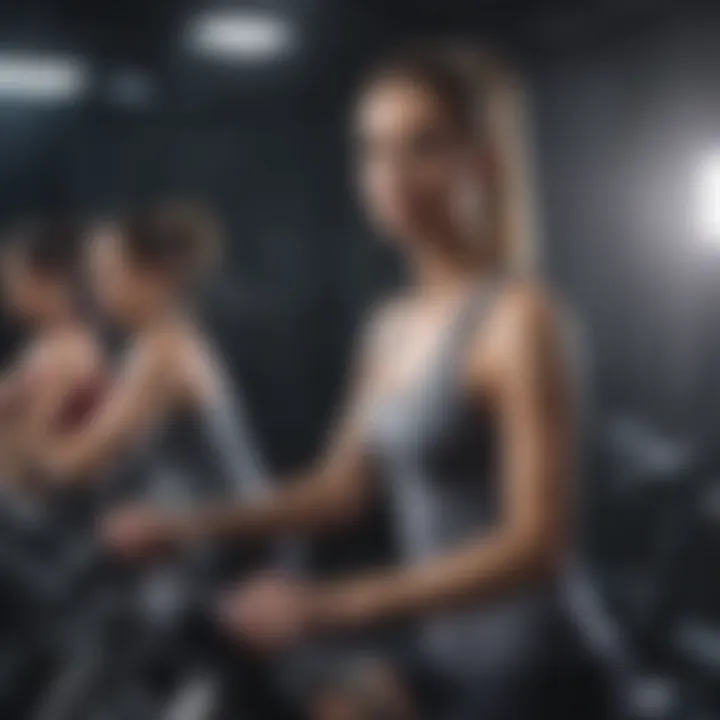 Group fitness class using elliptical machines