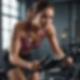 High-intensity workout on a stationary bike