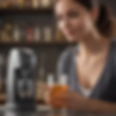 User enjoying a beverage made with SodaStream