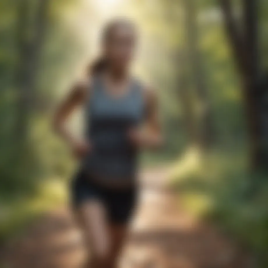 A runner on a scenic trail demonstrating endurance.