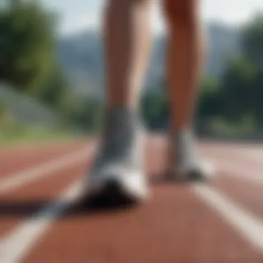 Athlete testing Adidas arch support sneakers on a running track