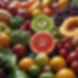 A vibrant array of seasonal fruits and vegetables showcasing freshness and variety.