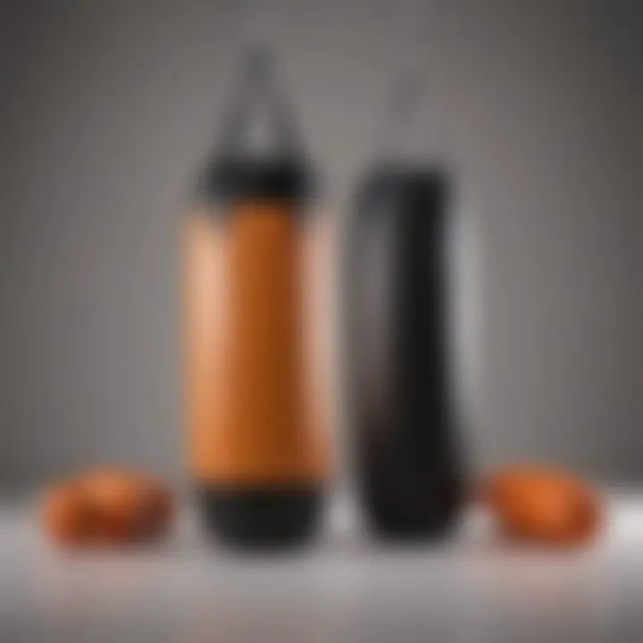 A side-by-side comparison of different styles and designs of free-standing punch bags available on Amazon.