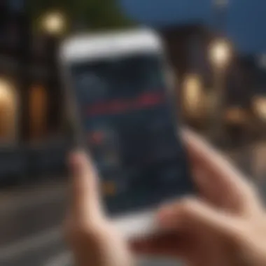 Analyzing Running Metrics on Your Smartphone A close-up of a smartphone displaying running stats and metrics