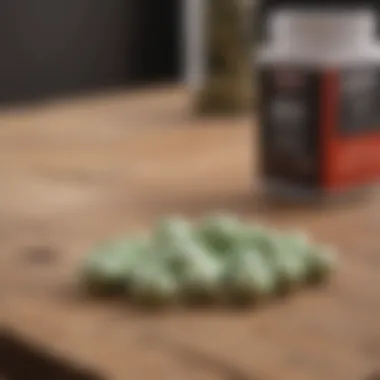 Keto pills displayed on a wooden table