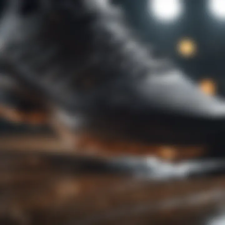 Close-up of shoe support features