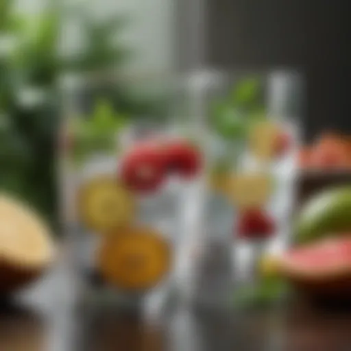 A refreshing glass of infused water with fruits and herbs