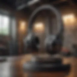 A diverse array of headphones and fitness equipment