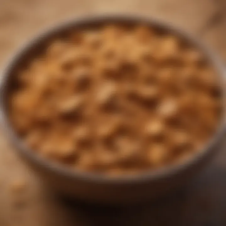 Close-up view of dried gooseberry powder in a bowl