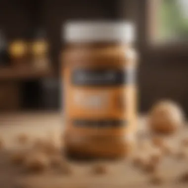 Ingredients list of commercial peanut butter on a package