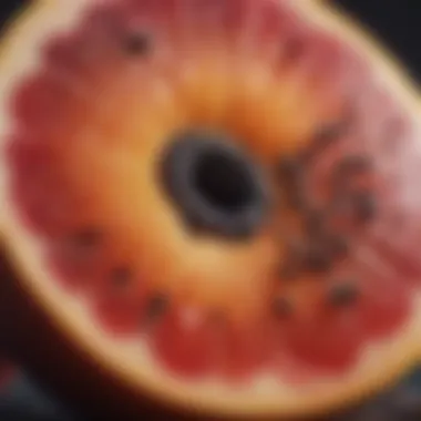 Inside a Healthy Fruit Close-up of a sliced fruit revealing its juicy interior and seeds