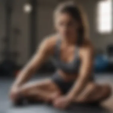 Post-Workout Stretching for Recovery Athlete performing stretching exercises for recovery post-workout