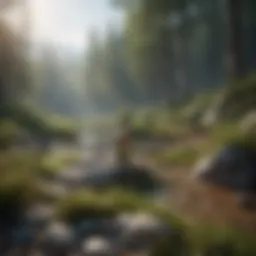 Serene landscape promoting mindfulness