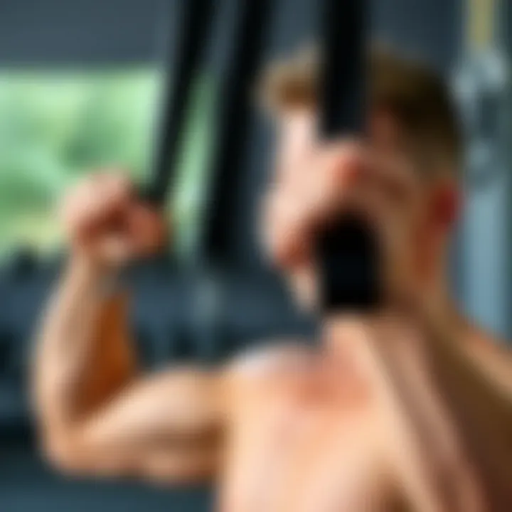 Close-up of resistance band techniques for effective training