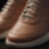 Close-up of soft shoe materials showcasing flexibility and comfort