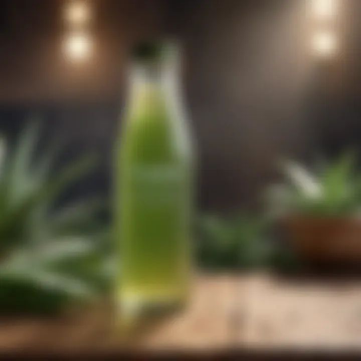 Aloe juice promoting digestive health with natural ingredients