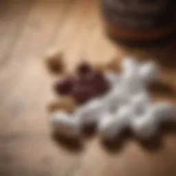 A close-up view of NAC pills on a wooden surface, conveying health and wellness