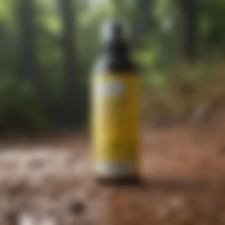 Label of a tick spray showcasing active ingredients