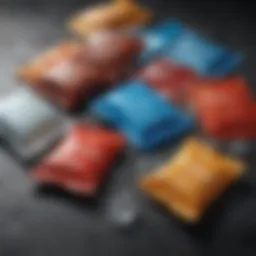 An arrangement of various hydration packets showcasing different flavors and ingredients.