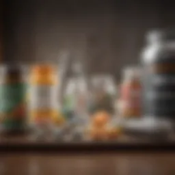 Nutritional supplements displayed on a table