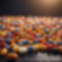 Vibrant array of vitamins showcasing energy-boosting properties
