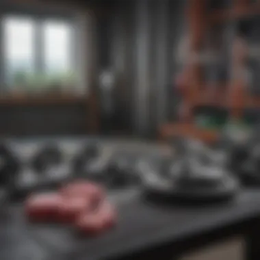 An array of weights neatly organized on a weights bench, emphasizing the importance of proper equipment management.