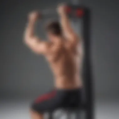 Diagram illustrating the installation process of the Bowflex lat pulldown attachment.