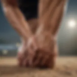 A close-up of a muscle cramp in action