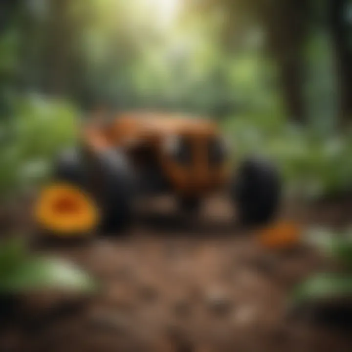 Nature scene with turmeric plants in a lush environment