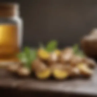Ginger Supplements An array of supplements and herbal products containing ginger extract
