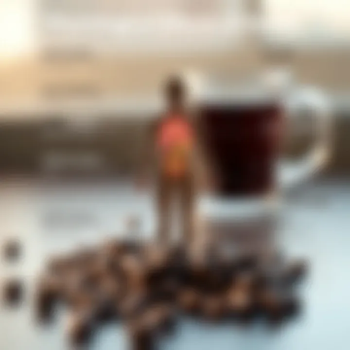 A diagram showcasing the physiological effects of coffee on the body