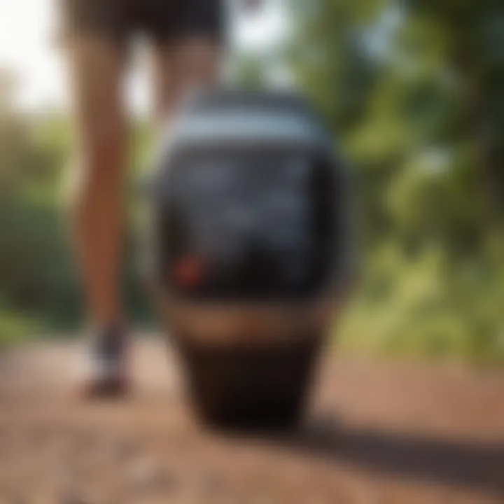 A heart rate monitor displaying stats, representing the cardiovascular benefits of jogging.