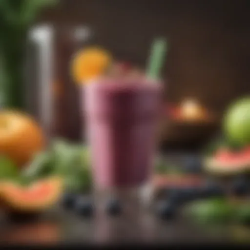 A vibrant Smoothie King smoothie filled with fresh fruits and greens