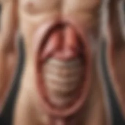 Illustration of digestive system functioning after a meal