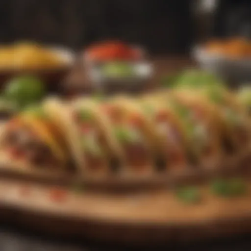 Colorful vegetarian taco spread