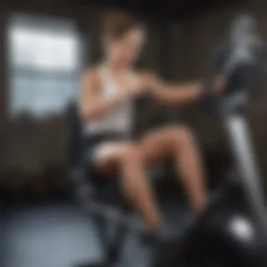 Intensive Workout with Upper Body Ergometer User engaged in an intensive workout using a top-rated ergometer