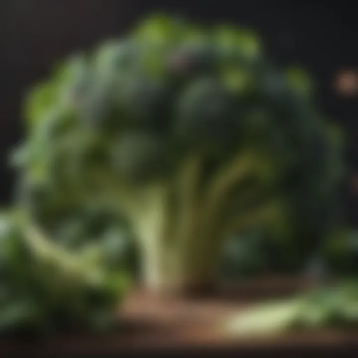 Close-up of broccoli, a common vegetable linked to bloating