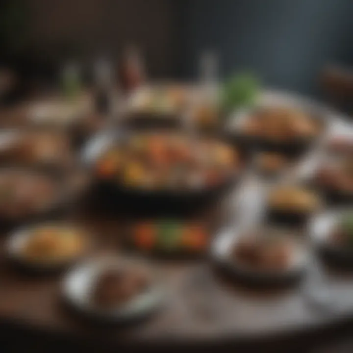 A beautifully arranged table with various dishes adhering to a zero carb diet.