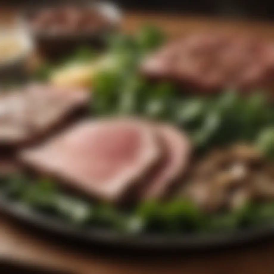 A vibrant assortment of zero carb foods including meats and leafy greens.