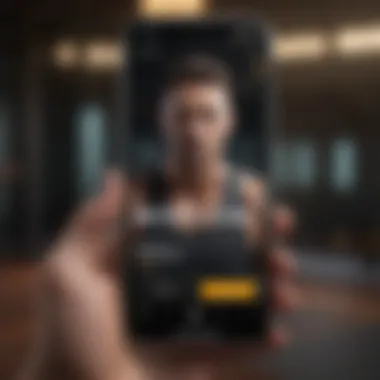 A motivational quote on a fitness application screen