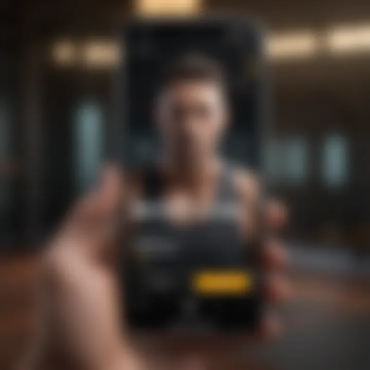 A motivational quote on a fitness application screen