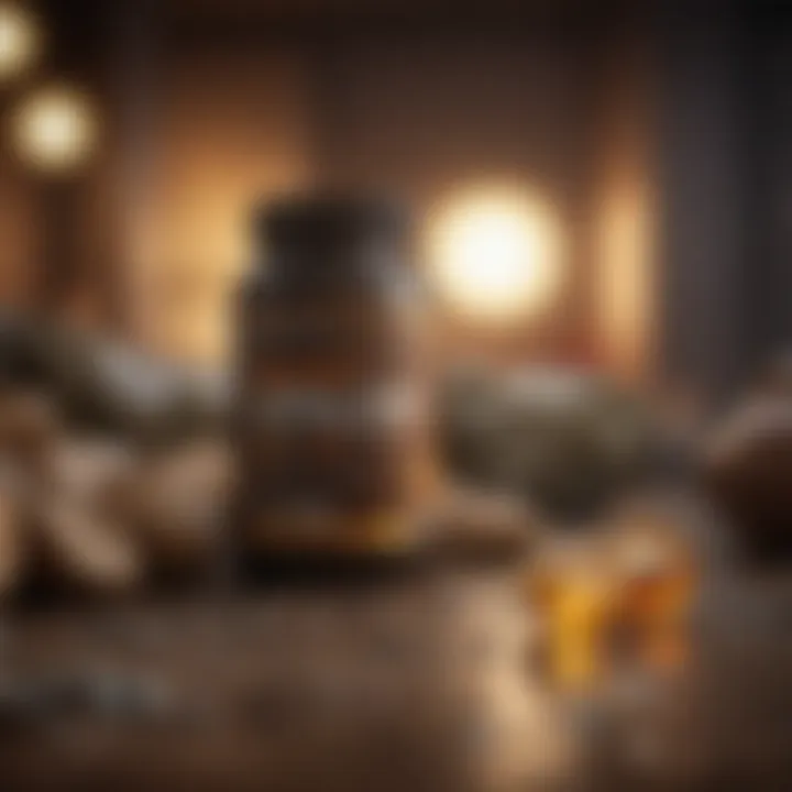 Nutritional supplements displayed for health benefits