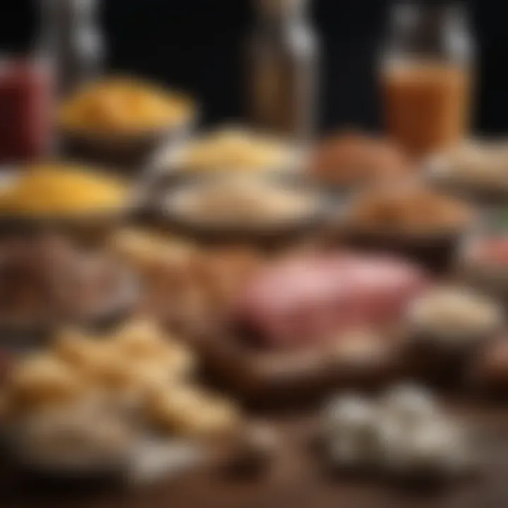Visual representation of food sources for proteins, fats, and carbohydrates
