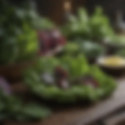 Vibrant assortment of leafy greens promoting liver detoxification