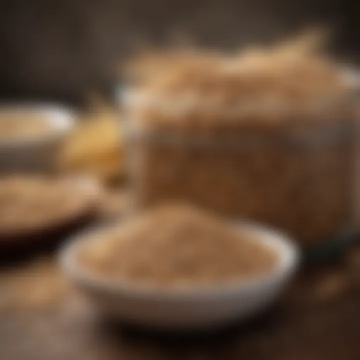 A display of whole grains that play a significant role in lowering blood pressure.