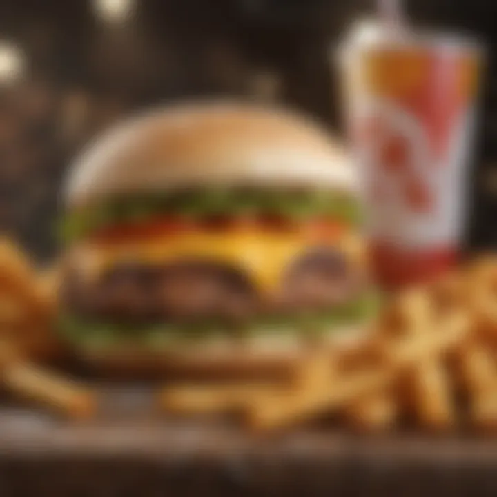 Illustration of greasy fast food items affecting liver function