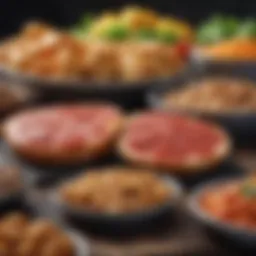 Colorful display of foods harmful to liver health