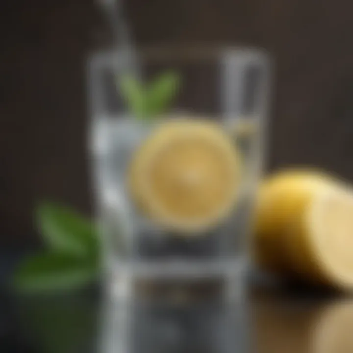 Refreshing glass of water with lemon