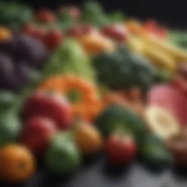 Nutrient-Dense Vegetables and Fruits Colorful array of vegetables and fruits
